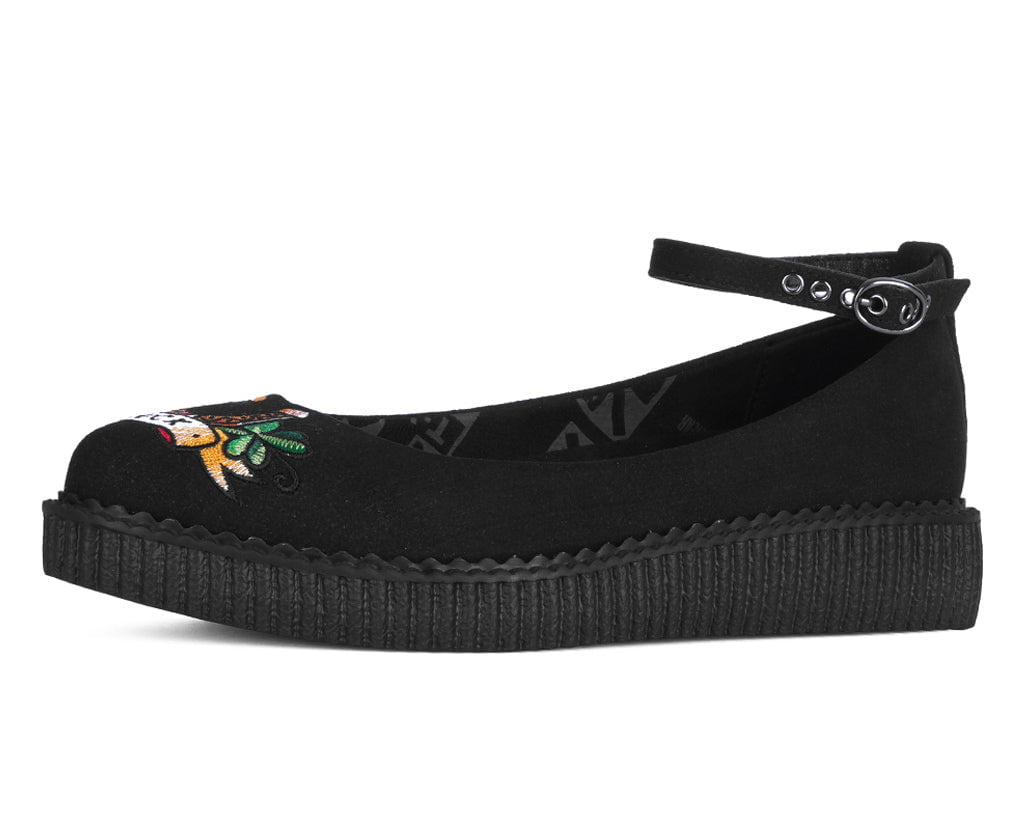 T.U.K. Shoes A3420L Black Lady Luck Pointed Ballet Creeper