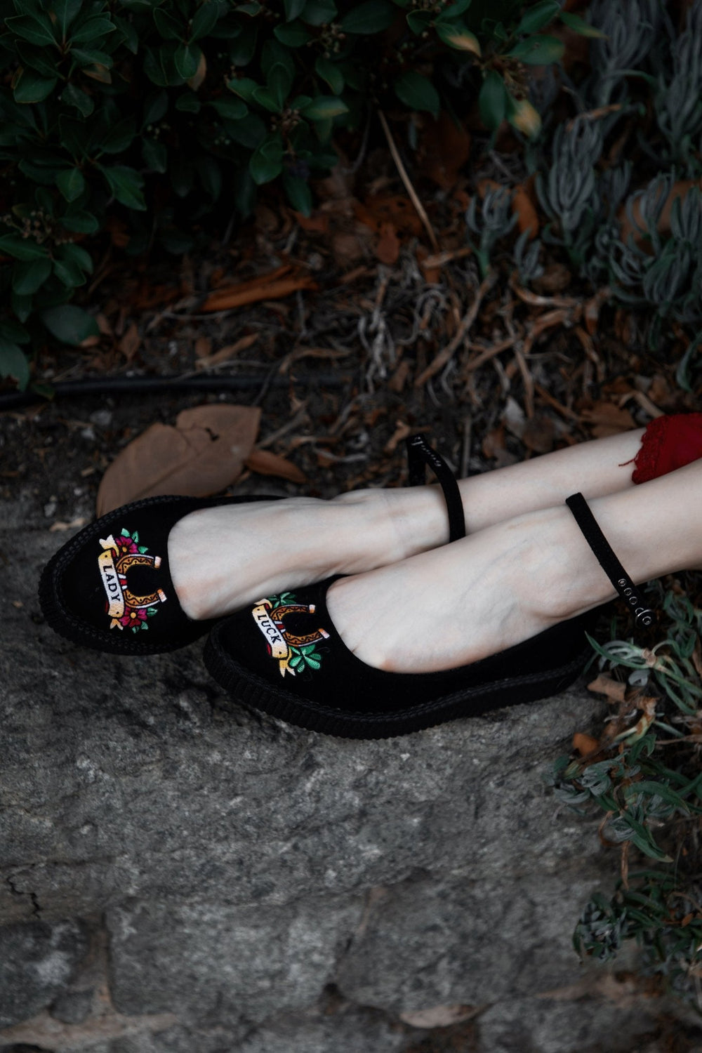 T.U.K. Shoes A3420L Black Lady Luck Pointed Ballet Creeper