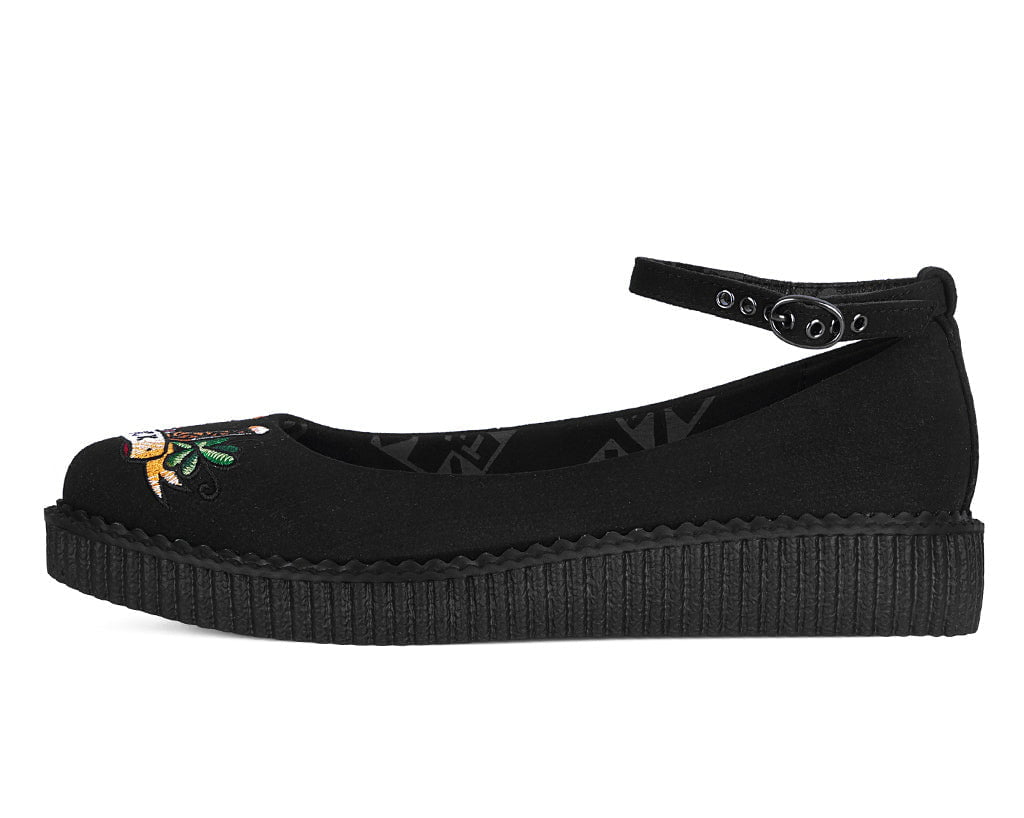 T.U.K. Shoes A3420L Black Lady Luck Pointed Ballet Creeper