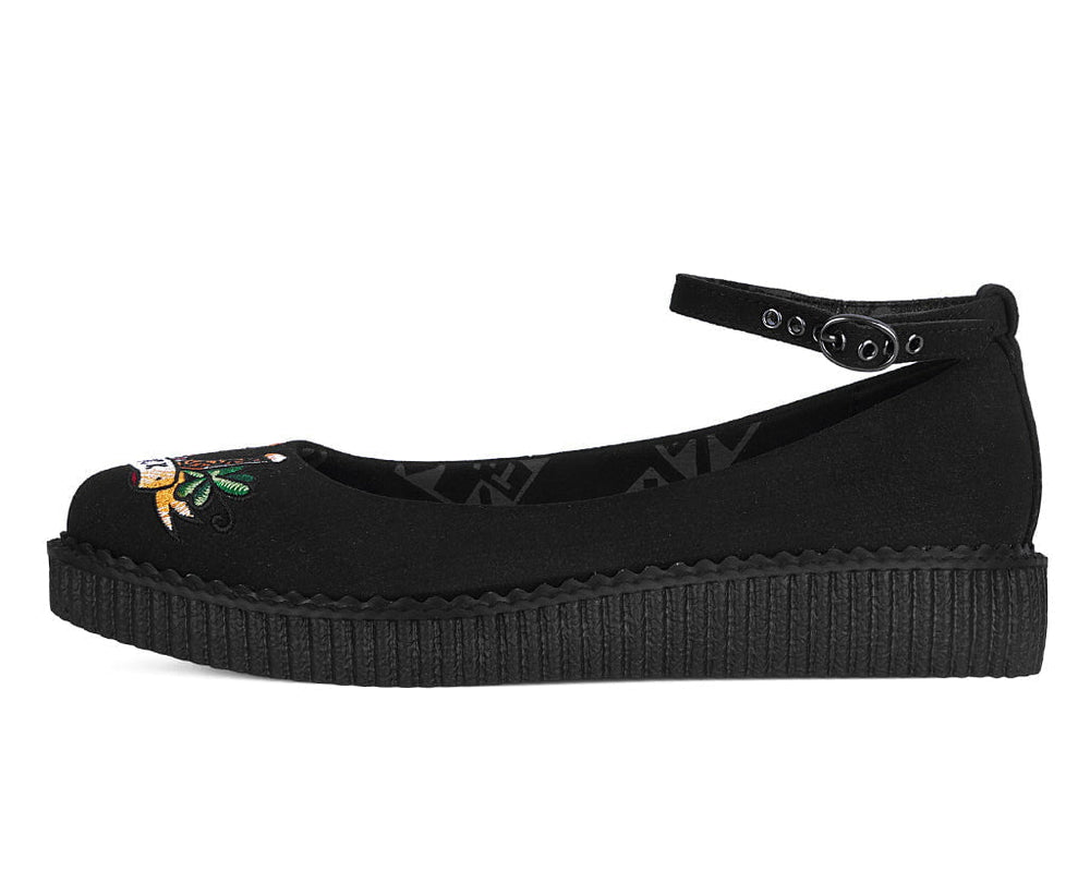 T.U.K. Shoes A3420L Black Lady Luck Pointed Ballet Creeper