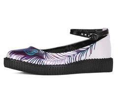 T.U.K. Shoes A3396L Cream Peacock Feather Ballet Creeper