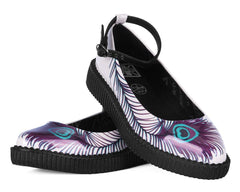 T.U.K. Shoes A3396L Cream Peacock Feather Ballet Creeper