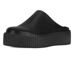 T.U.K. Shoes V3371L Black Leather Viva Mondo Creeper Clog