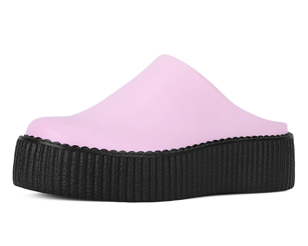 T.U.K. Shoes V3372L Pink Leather Viva Mondo Creeper Clog