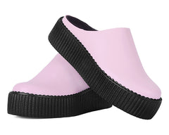 T.U.K. Shoes V3372L Pink Leather Viva Mondo Creeper Clog