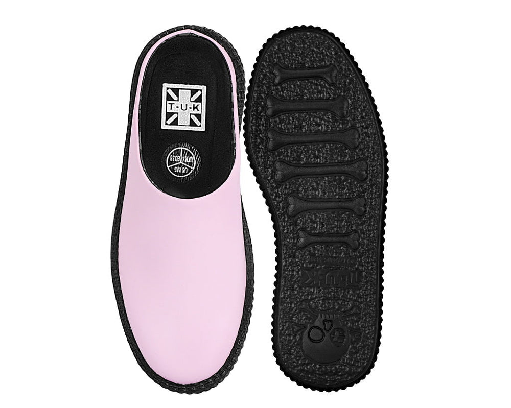 T.U.K. Shoes V3372L Pink Leather Viva Mondo Creeper Clog