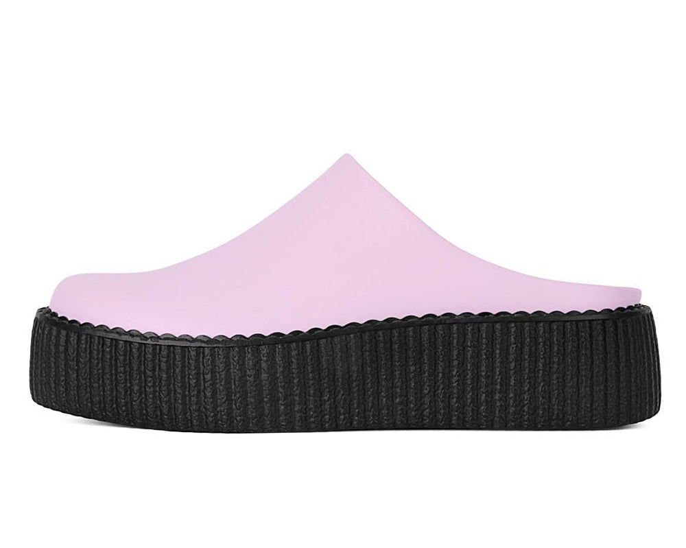 T.U.K. Shoes V3372L Pink Leather Viva Mondo Creeper Clog
