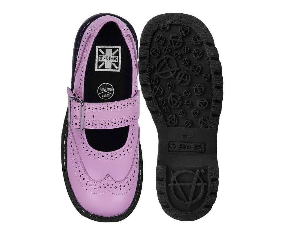 T.U.K. Shoes T2347 Pink Brogue Mary Jane