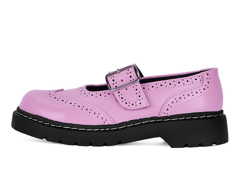 T.U.K. Shoes T2347 Pink Brogue Mary Jane