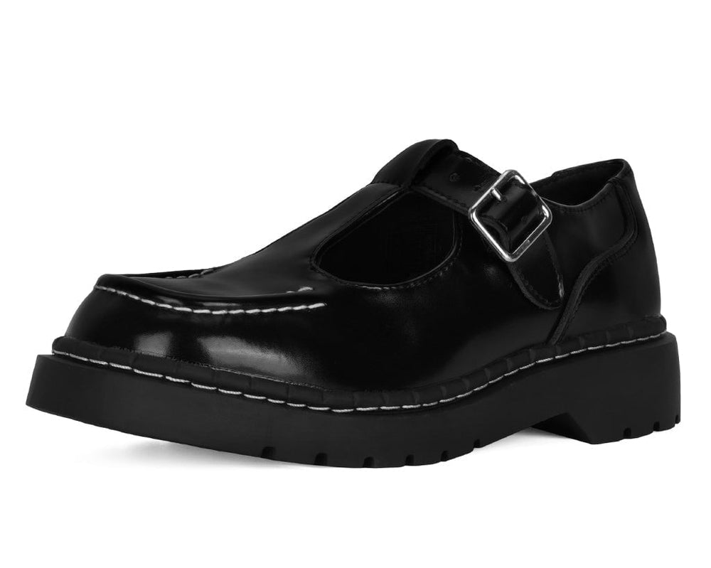 T.U.K. Shoes T2346 Black Leather T-Bar Mary Jane
