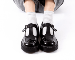 T.U.K. Shoes T2346 Black Leather T-Bar Mary Jane
