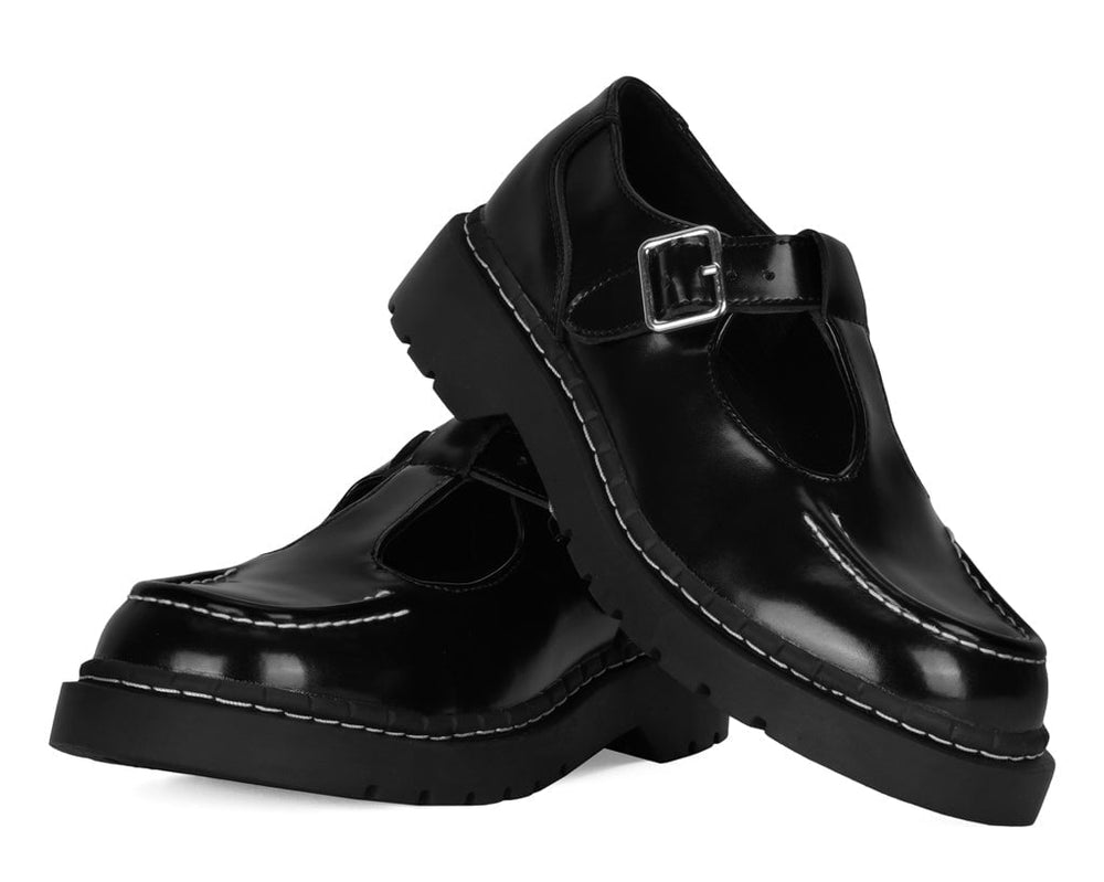 T.U.K. Shoes T2346 Black Leather T-Bar Mary Jane