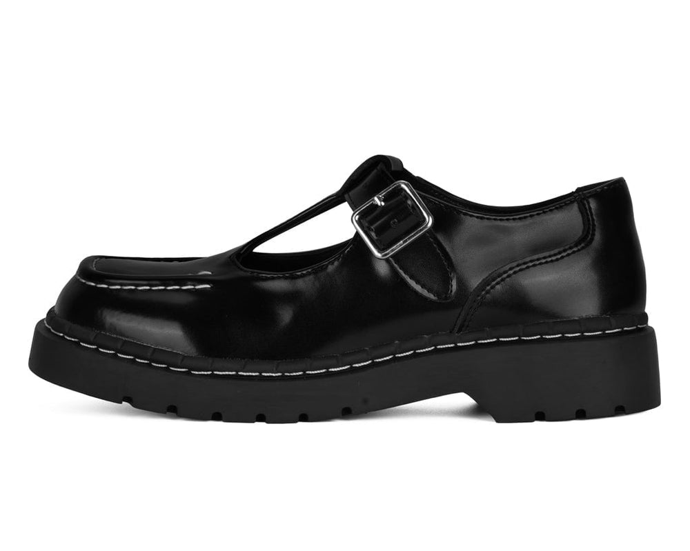T.U.K. Shoes T2346 Black Leather T-Bar Mary Jane