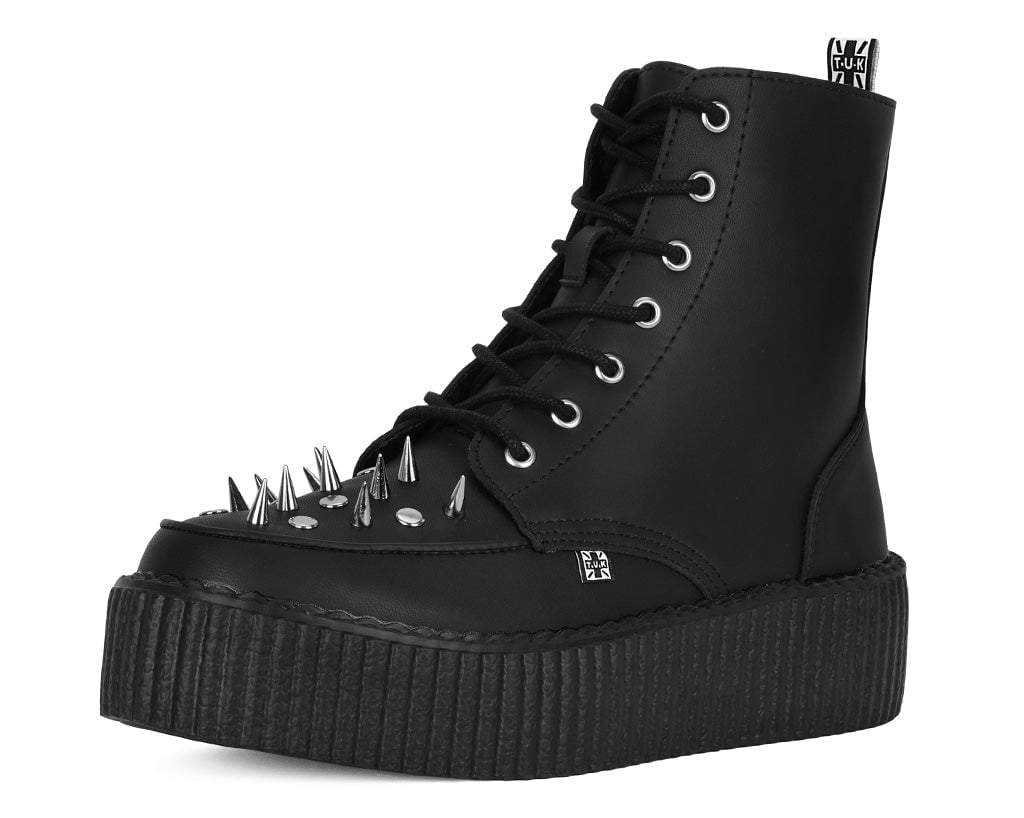 T.U.K. Shoes V3331 Black TUKskin Spiked Viva Mondo Boot