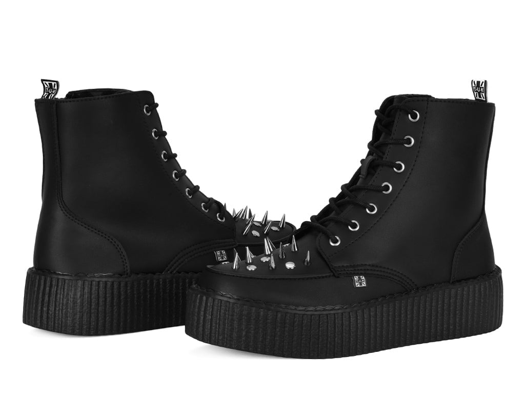 T.U.K. Shoes V3331 Black TUKskin Spiked Viva Mondo Boot