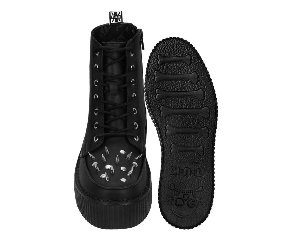 T.U.K. Shoes V3331 Black TUKskin Spiked Viva Mondo Boot