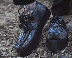 T.U.K. Shoes V3284 Floral Velvet Viva Mondo Creeper
