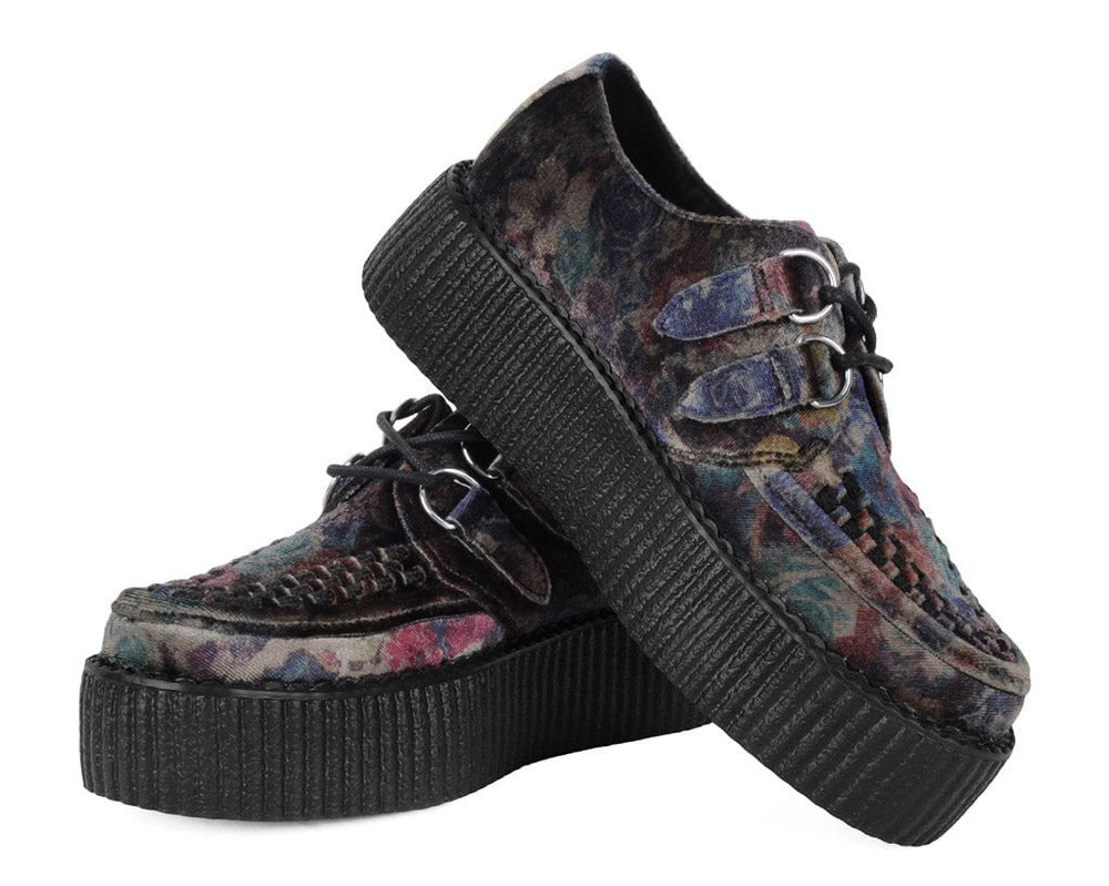 T.U.K. Shoes V3284 Floral Velvet Viva Mondo Creeper