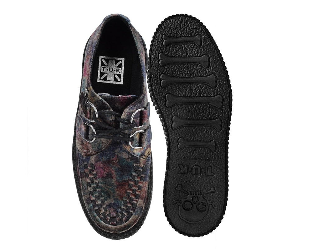 T.U.K. Shoes V3284 Floral Velvet Viva Mondo Creeper