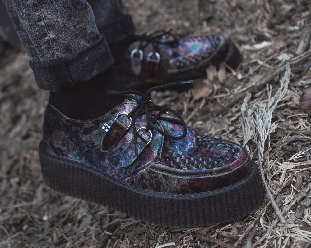 T.U.K. Shoes V3284 Floral Velvet Viva Mondo Creeper
