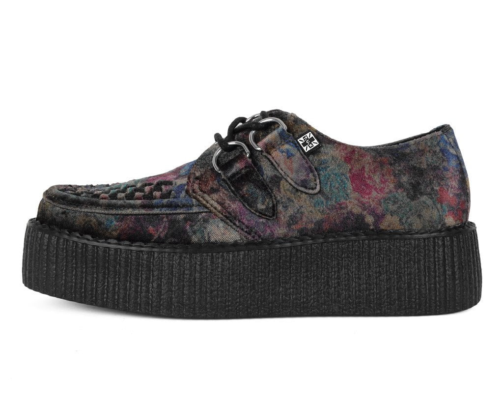 T.U.K. Shoes V3284 Floral Velvet Viva Mondo Creeper