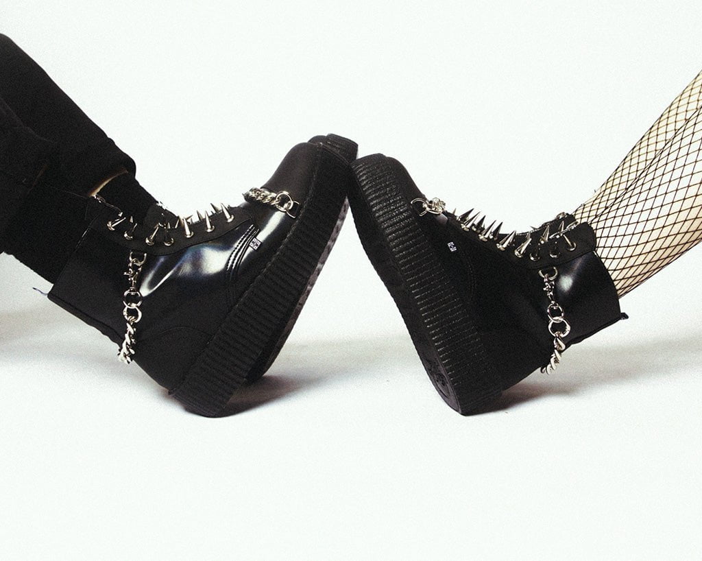 T.U.K. Shoes V3271 Black Haze Spike & Chain Viva Mondo Boot