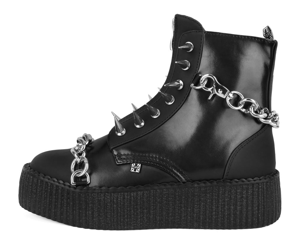 T.U.K. Shoes V3271 Black Haze Spike & Chain Viva Mondo Boot