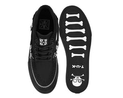 T.U.K. Shoes Black Canvas 5 Eye Bondage Strap Sneaker
