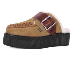 T.U.K. Shoes V3236L Brown Suede Wool Creeper Mule