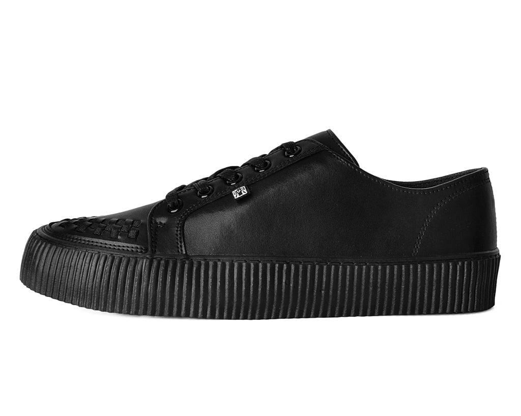 T.U.K. Shoes A3314 Black Leather Lace-Up Creeper Sneaker