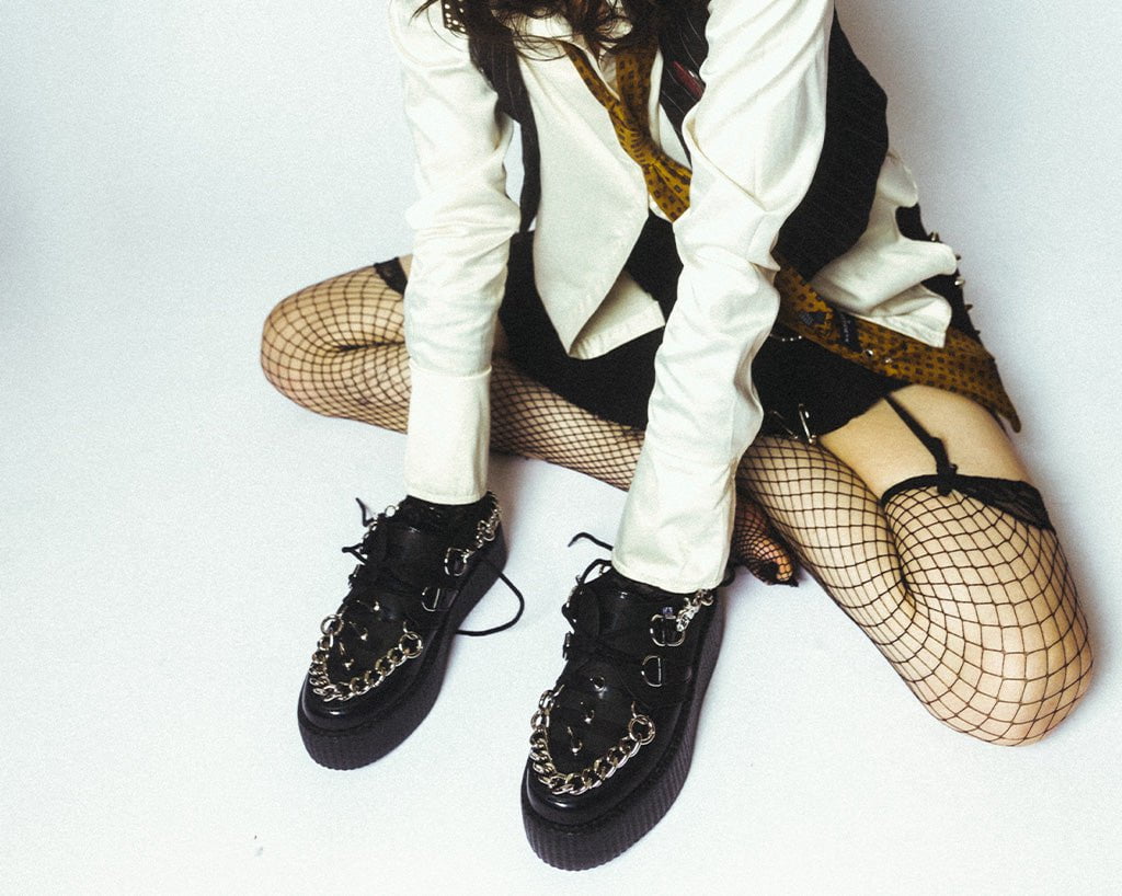 T.U.K. Shoes V3266 Black Haze Spike & Chain Viva Mondo Creeper