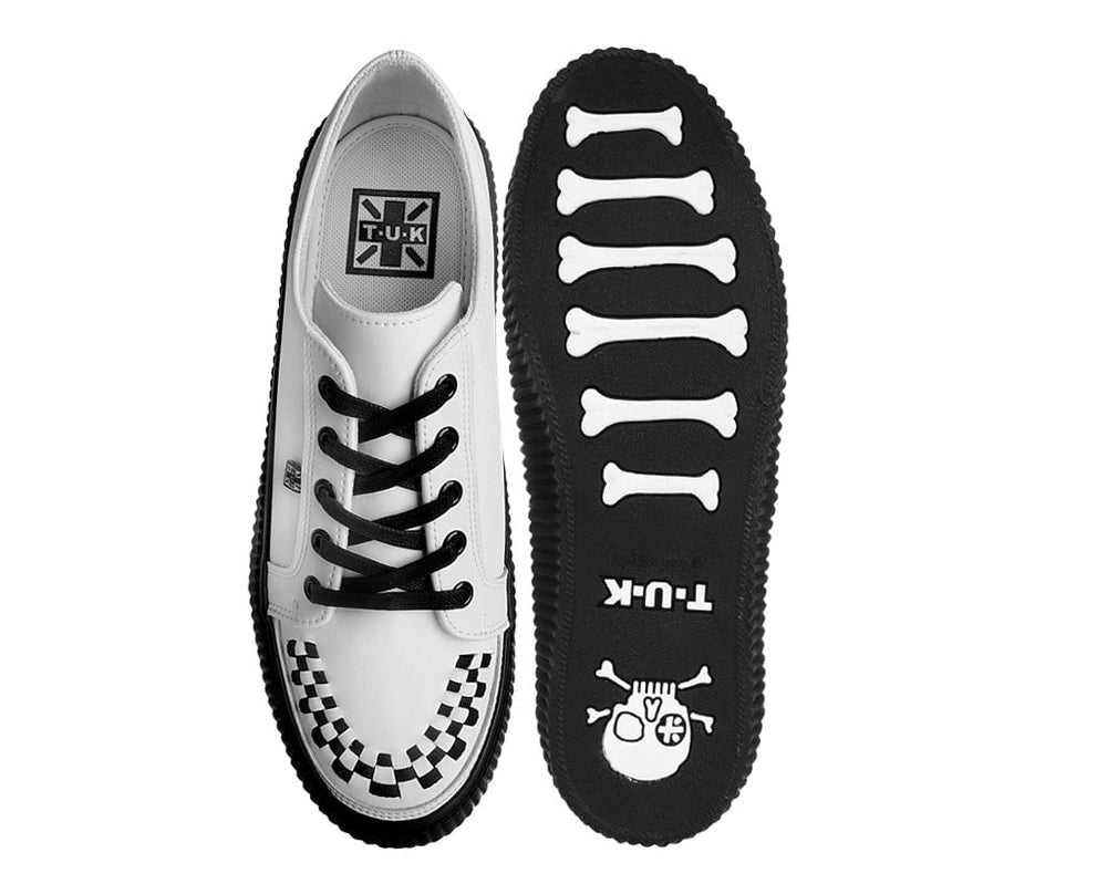 T.U.K. Shoes A3315 White Leather Lace-Up Creeper Sneaker