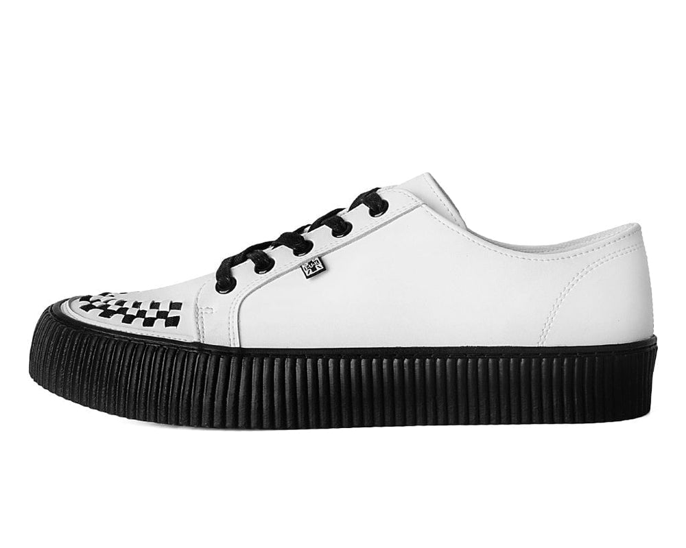 T.U.K. Shoes A3315 White Leather Lace-Up Creeper Sneaker