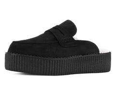 T.U.K. Shoes V3442 Black Plush Lined Creeper Mule