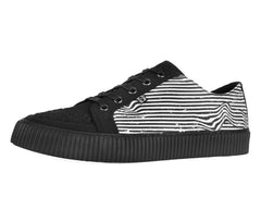 T.U.K. Shoes A3404 Black & White Canvas Lace-Up Creeper Sneaker
