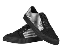 T.U.K. Shoes A3404 Black & White Canvas Lace-Up Creeper Sneaker
