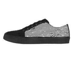 T.U.K. Shoes A3404 Black & White Canvas Lace-Up Creeper Sneaker