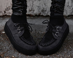 T.U.K. Shoes V3339 Grey & Black Suede Viva Mondo Creeper