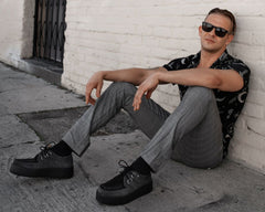 T.U.K. Shoes V3339 Grey & Black Suede Viva Mondo Creeper