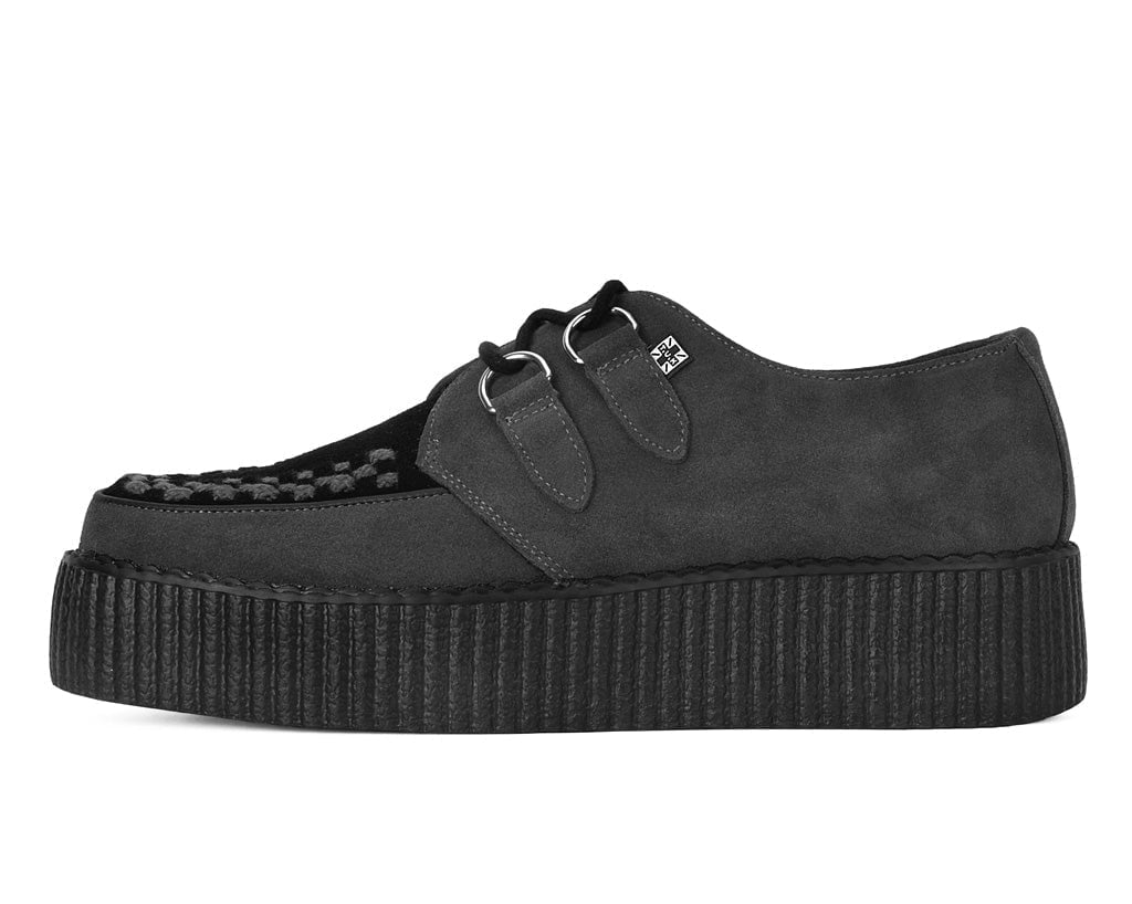 T.U.K. Shoes V3339 Grey & Black Suede Viva Mondo Creeper