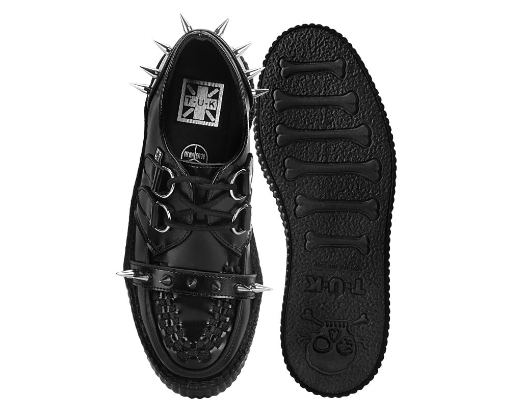 T.U.K. Shoes V3341 Black Leather Spike Viva Mondo Creeper