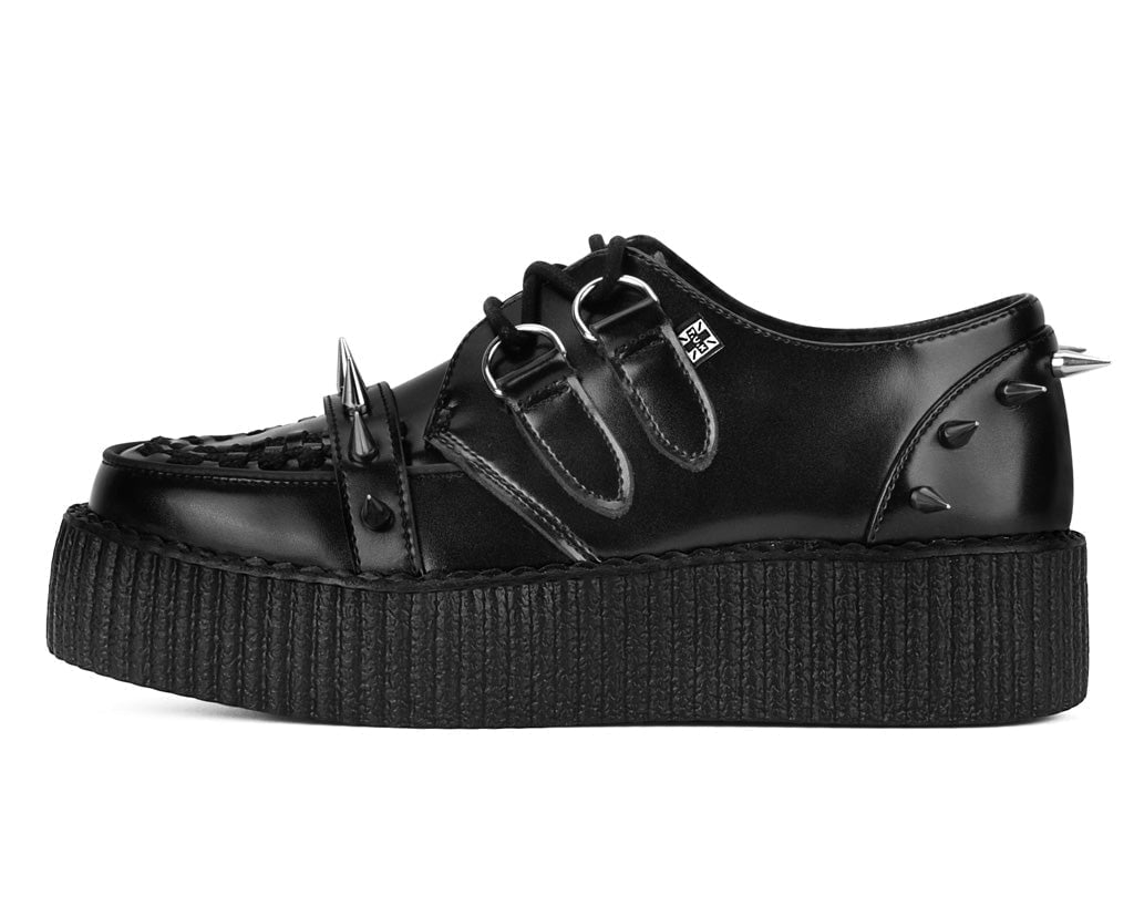 T.U.K. Shoes V3341 Black Leather Spike Viva Mondo Creeper