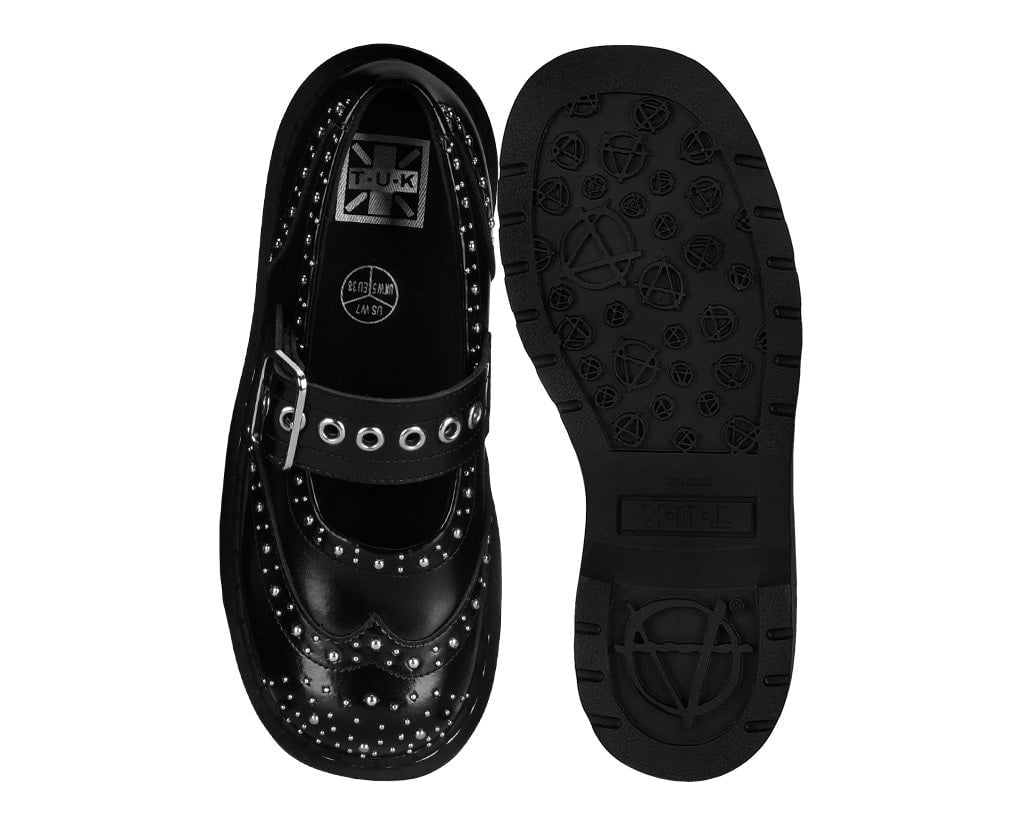 T.U.K. Shoes T2357 Studded Brogue Mary Jane