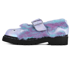 T.U.K. Shoes Teal & Pink Furry Kitty Mary Jane