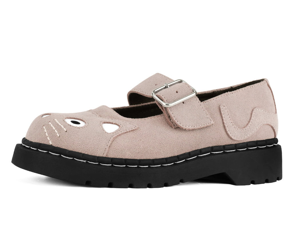 T.U.K. Shoes Dusty Rose Suede Kitty Mary Jane