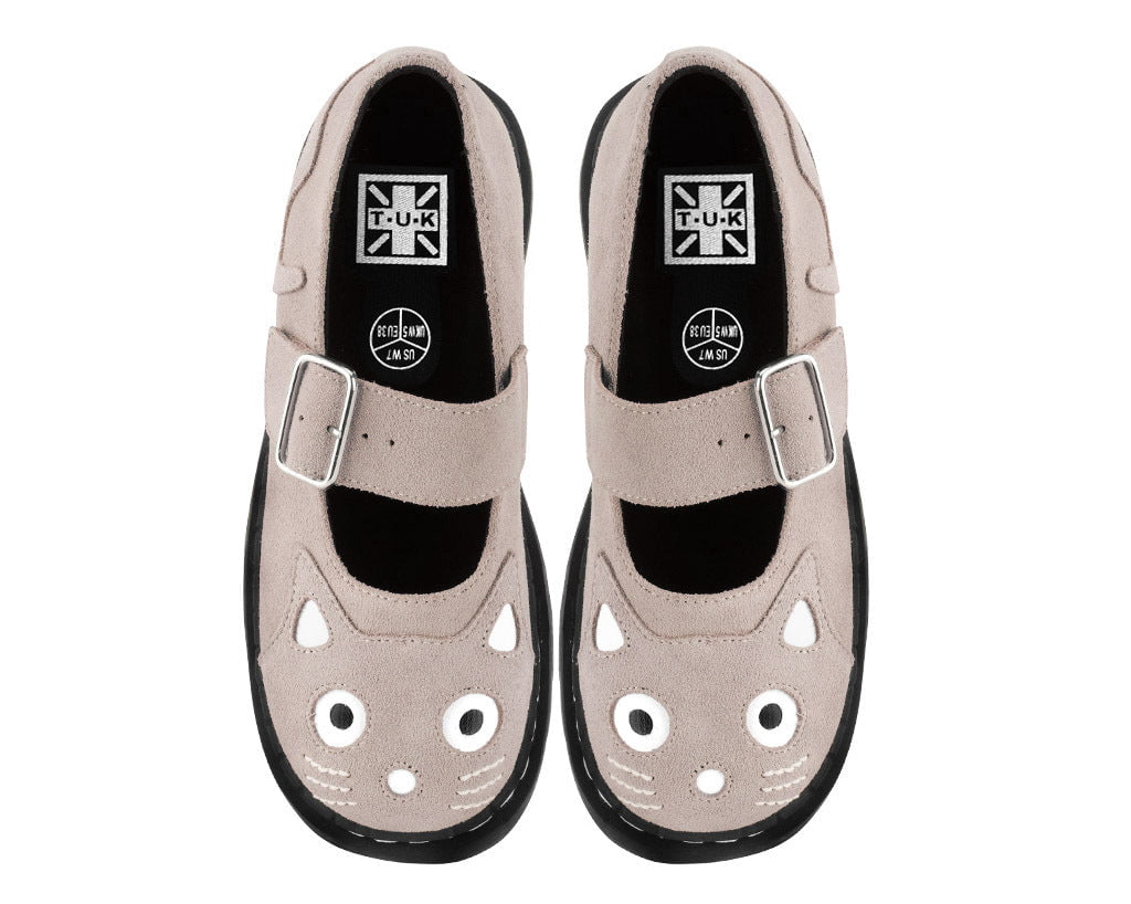 T.U.K. Shoes Dusty Rose Suede Kitty Mary Jane