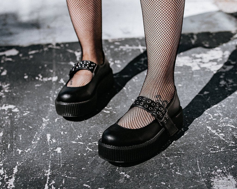 T.U.K. Shoes V9595L Black TUKskin™ Mary Jane Viva Mondo Creeper