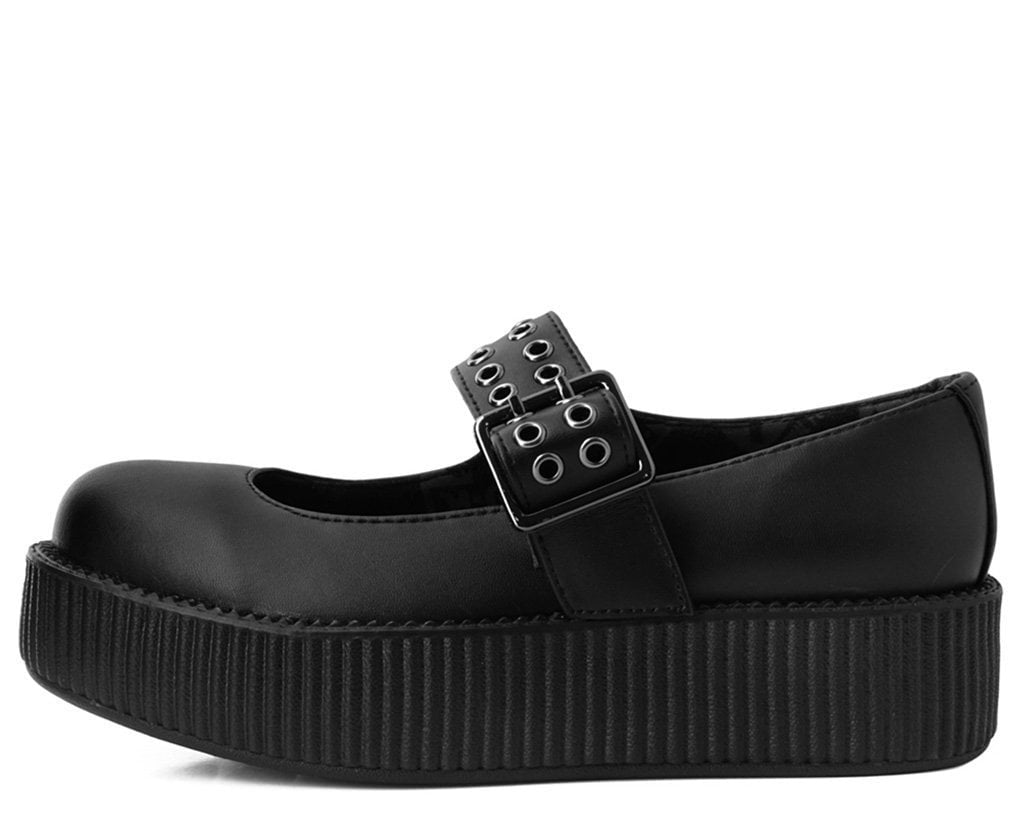 T.U.K. Shoes V9595L Black TUKskin™ Mary Jane Viva Mondo Creeper