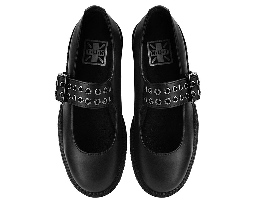 T.U.K. Shoes V9595L Black TUKskin™ Mary Jane Viva Mondo Creeper
