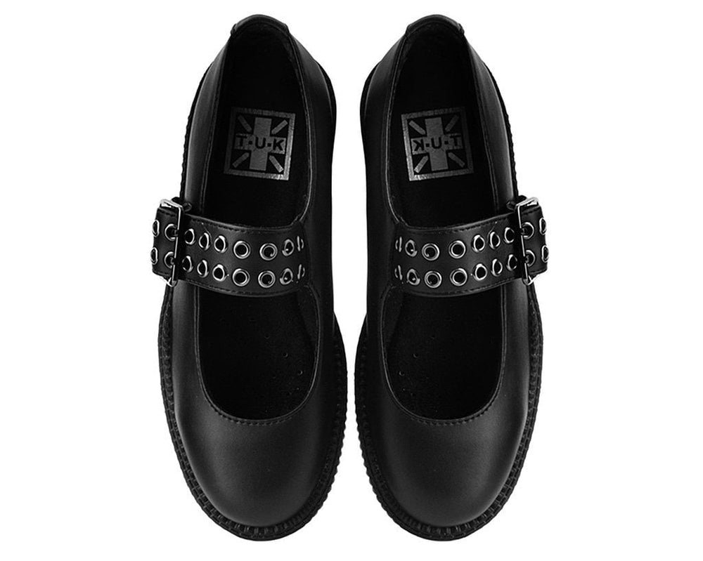 T.U.K. Shoes V9595L Black TUKskin™ Mary Jane Viva Mondo Creeper